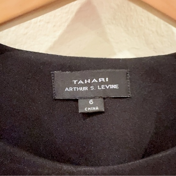 Tahari Black Color Block Sleeveless Short Sheath Dress Preowned Size 6 - Picture 5 of 7